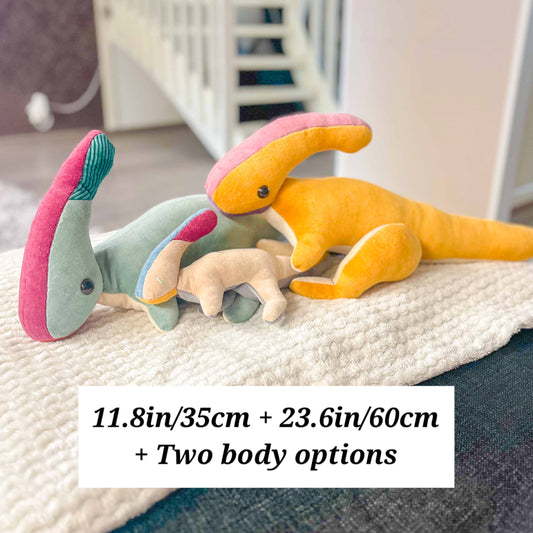 Plushysaurolophus Sewing Pattern 11.8in/35cm & 23.6in/60cm